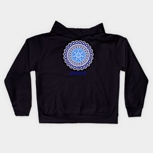 Blue flower peace yoga meditation Kids Hoodie